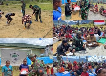 Semarakkan HUT RI Ke-79, Ksatria Yonif 323 Buaya Putih Gelar Lomba dan Makan Bersama