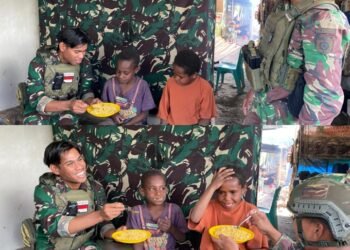 Santap Siang Anak Papua Bersama Abang-Abang Ksatria Buaya Putih