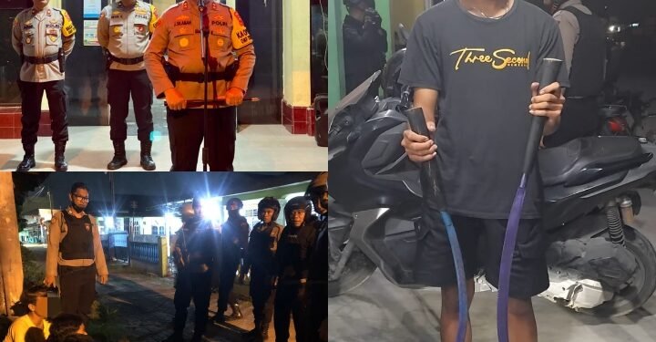 Kapolres Pelabuhan Belawan Pimpin Patroli Gabungan, 1 Remaja Diamankan Bawa Sajam