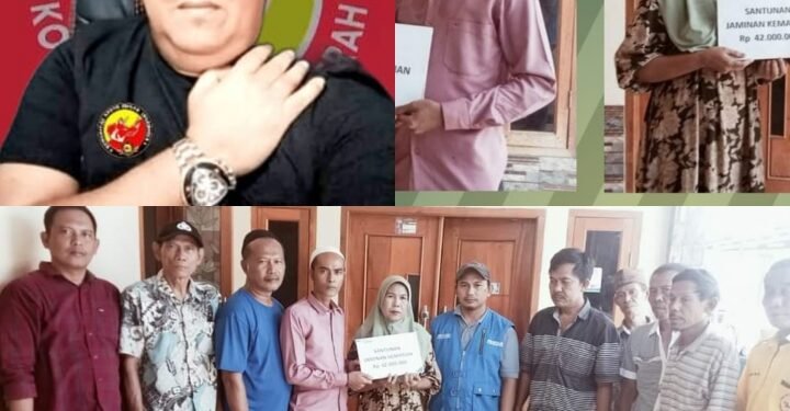 Komunitas Anduk Merah Indonesia Serahkan Santunan Kepada Ahli Waris Supir Angkot Umum