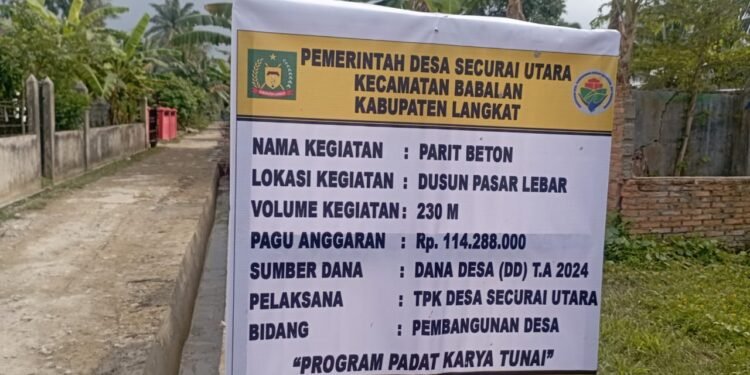Proyek Parit Beton Bersumber Dana Desa Diduga Tak Sesuai Bistik