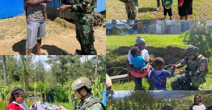 TNI Manunggal dengan Rakyat, Satgas Yonif 323 Keliling Kampung Mengatasi Kesulitan Masyarakat