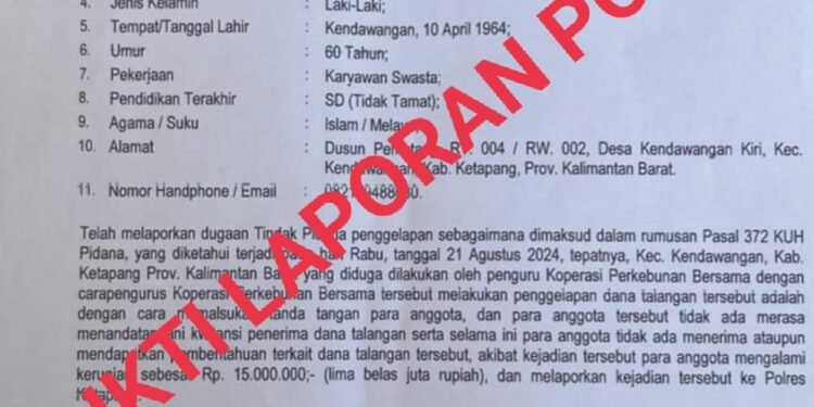 Dugaan Penipuan Ke Anggota, KSB Koprasi Perkebunan Bersama di Laporkan Puluhan Anggotanya Ke Polisi