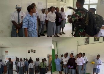 Keakraban Satgas Yonif 323 Saat Latihkan Pemuda-Pemudi Papua Bernyanyi dan Bermain Musik