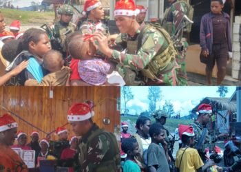 Prajurit Buaya Putih Rayakan Natal Bersama Saling Berbagi