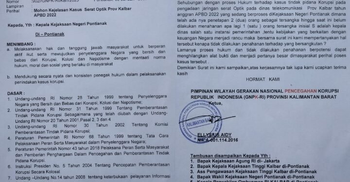 GNPK RI Pertanyakan Tersangka S dan A Belum Ditahan Dalam Kasus Korupsi Fiber Optik