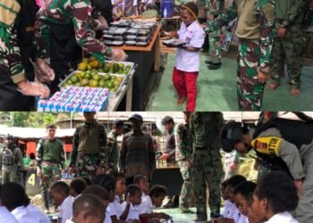 Antusiasme Warga Homeyo, Sambut Makan Bergizi Gratis Pimpinan Pangkogabwilhan III