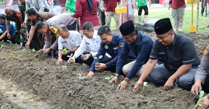 Dukung Program Ketahanan Pangan, Lapas Pekanbaru Ikuti Penanaman Benih Jagung, Pepaya dan Penyebaran Benih Ikan di Lapas Terbuka Rumbai