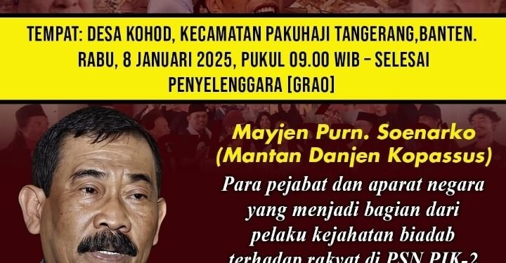 Aksi dan Deklarasi Gerakan Rakyat Anti Oligarki 8 Januari 2025 di Pakuhaji, Tangerang, Banten
