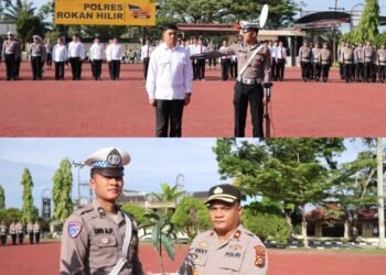 Pimpin Apel Pagi dan Beri Bibit Pohon ke Personel Berulang Tahun, Kapolres Rohil Sampaikan Filosofi Kapolda Riau 