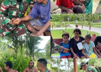 Warga Papua Rasakan Kepedulian Satgas Yonif 131/Brajasakti Lewat Pengobatan Gratis