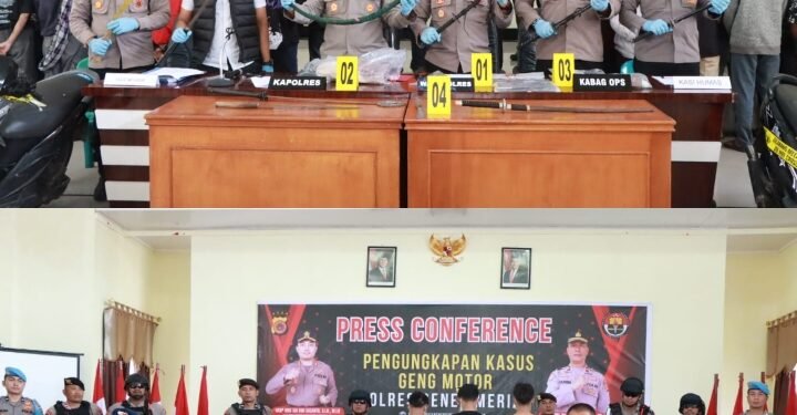 Tindak Tegas Geng Motor, Polres Bener Meriah Amankan Senjata Tajam dan Puluhan Anggota