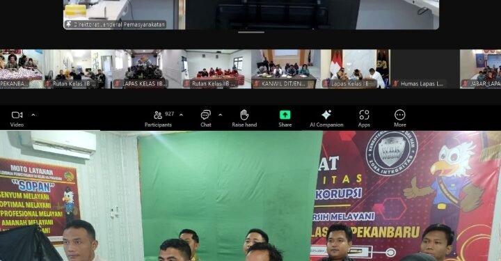 Jajaran Lapas Pekanbaru Ikuti Pengarahan Dirjenpas Secara Virtual