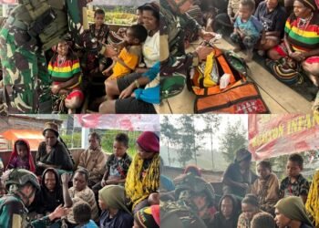 Satgas TNI Berikan Pengobatan Gratis, Warga Eronggobak di Puncak Papua Antusias