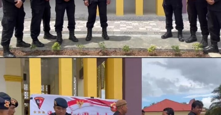 Brimob Polda Sumut Tebar Kebaikan, Batalyon C Pelopor Bagikan 100 Paket Makanan Gratis Usai Salat Jum’at di Tapanuli Selatan