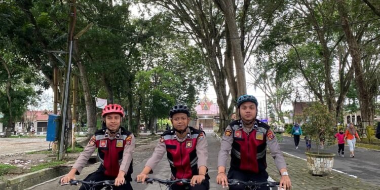 Polres Langkat Gelar Patroli Sepeda Car Free Day