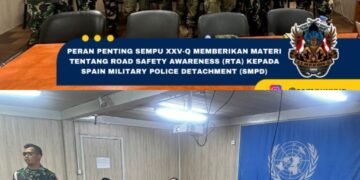 Peran Penting Sempu XXV-Q Berikan Materi Tentang Road Safety Awereness (RTA) Kepada Spain Military Police Detachment (SMPD)