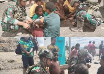 Prajurit Peduli, Rakyat Sehat: Satgas TNI Gelar Pelayanan Kesehatan Gratis di Kampung Gigobak Distrik Sinak