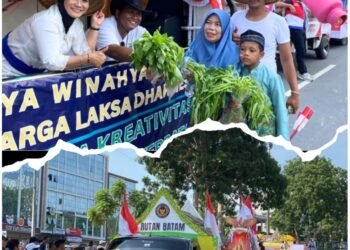 Meriahkan HUT RI Ke-80, Rutan Batam Ikuti Pawai Pembangunan Tingkat Kota Batam