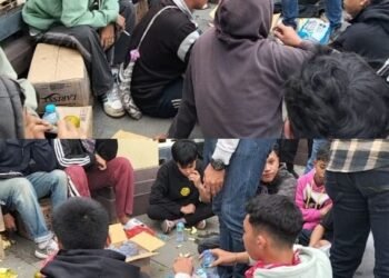 Puluhan Anak di Bawah Umur Bawa Benda keras di Kerumunan Aksi Damai Depan Mapolda Kalbar di Amankan Petugas