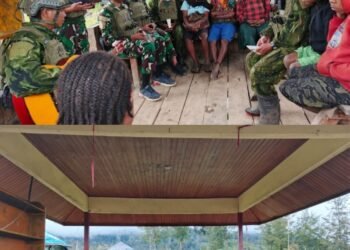 Minggu Kasih di Tanah Puncak: Satgas Yonif 700/WYC Menyatukan Hati dalam Ibadah Bersama Umat