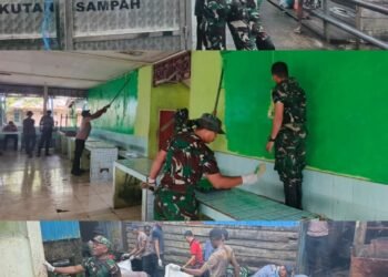 Satgas Yonif 123/Rajawali Bersama Koramil 1707-08/Agats Gelar “Bakti Teritorial Prima” di Pasar Mama Muyu