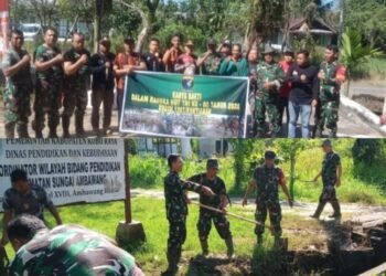 TNI dan Masyarakat Gelar Karya Bakti Bersama Sambut HUT ke-80 di Kubu Raya