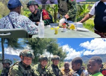 Bhakti TNI di Tanah Papua: Satgas Yonif 700/Wyc Gelar Pelayanan Kesehatan dan Berbagi Kasih di Distrik Gome.