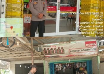 Cegah Aksi Kejahatan, Polsek Air Besar Intensifkan Patroli di Alfamart dan Bengkel