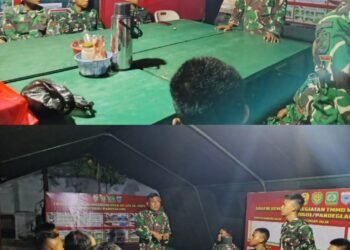 Danton Satgas TMMD Ke-126 Kodim 0601/Pandeglang Laksanakan Briefing Malam untuk Persiapan Kegiatan Esok Hari