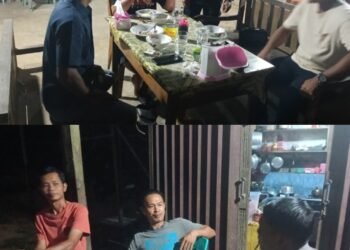 Hangatkan Malam dengan Keakraban, Polisi dan Warga Sengah Temila Jalin Sinergi Kamtibmas