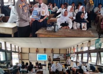 Polsek Mempawah Hulu Laksanakan Sosialisasi SPMB SMA Kemala Taruna Bhayangkara Tahun Ajaran 2026/2027 di SMP 1 Karangan 