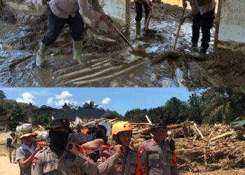 Polda Sumut Sigap di Garoga: Susur Material Longsor, Selamatkan Warga, Hingga Evakuasi Pasien ke Posko Medis