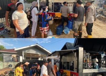 Air Bersih Didistribusikan, Polda Sumut Bantu Pulihkan Kondisi Masyarakat Tapteng