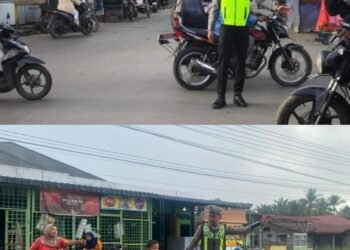 Satlantas Polres Palas Gelar Strong Point Pagi Sekaligus Himbauan Kamseltibcarlantas