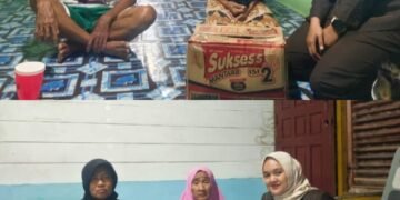 Nova Apriliani Anggota DPRD Lingga Komisi 3 Partai Golkar Berikan Bantuan Sembako Kepada Warga Terdampak Banjir Desa Marok Kecil 