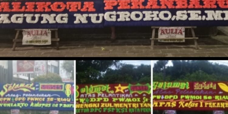 Pelantikan PWMOI Riau Dibanjiri Karangan Bunga dari Pejabat Hingga Kolega Media