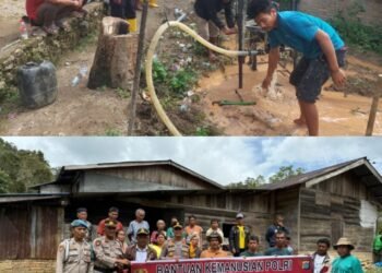 Polres Taput Bangun Sumur Bor, Hadirkan Air Bersih bagi Warga Lobu Pining Pascabencana Longsor
