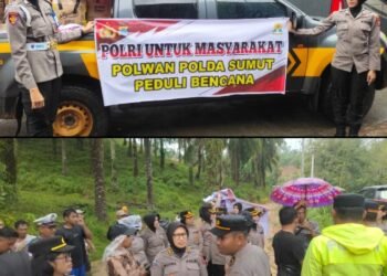 Polri Hadirkan Damai Sejahtera Natal Bagi Korban Longsor di Tapanuli Utara