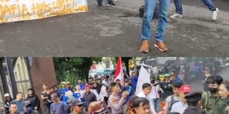 Gabungan Ormas dan Mahasiswa Demo di Mapolda Sulsel, Tuntut Penindakan Tegas Oknum Polri dan Mafia Tanah