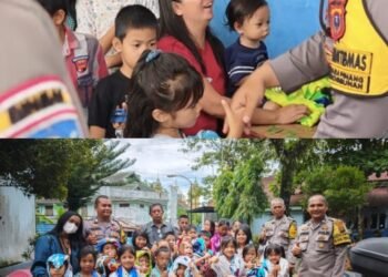 Bhabinkamtibmas Polres Sibolga Berikan Bantuan Selimut kepada Pengungsi Korban Bencana Alam di Kota Sibolga