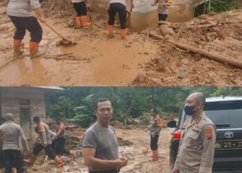 Sigap Bantu Warga di Lokasi Bencana, Brimob Polda Sumut Pulihkan Aktivitas Warga Tapanuli Utara