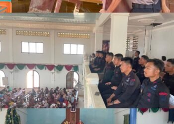 Polda Sumut Bersihkan Gereja HKBP Hutanabolon dan Ikut Ibadah Natal Bersama Warga