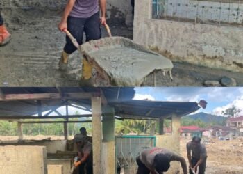 Sinergi Brimob Polda Sumut dan Pramuka, Percepat Pemulihan Fasilitas Ibadah Pasca Bencana Alam