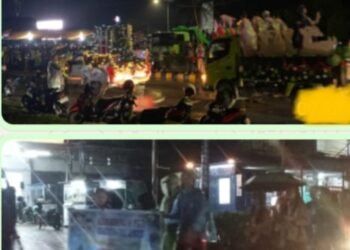 Kondisi Hujan, Polres Melawi Kawal Pengamanan Warga Karnaval Natal Oikumene 2025