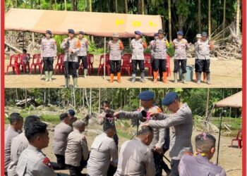 Kenaikan Pangkat di Tengah Misi Kemanusiaan, Brimob Polda Sumut Gelar Upacara Sederhana