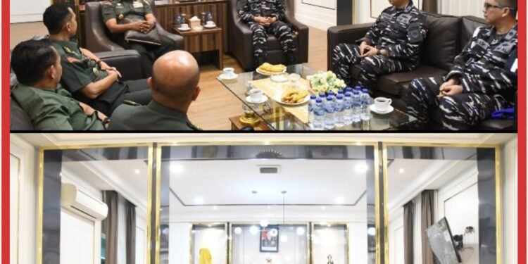 Danrem 044/Gapo Terima Silaturahmi Pejabat Danlanal Palembang yang Baru
