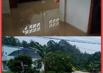 Akibat Curah Hujan Yang Terus Menerus,  Menyebabkan Jembatan Ciulong Tenggelam dan Rumah Warga Banjir.