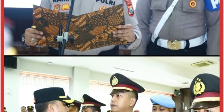 Pimpin Sertijab Lima Kapolsek Jajaran, Kapolres Gresik AKBP Ramadhan : Layani Masyarakat dengan Hati