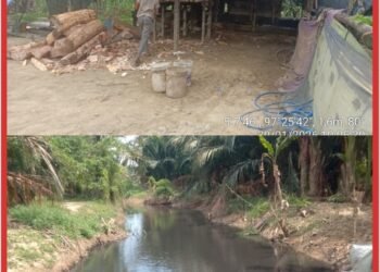 Polsek Baktiya Cek Pabrik Sagu Diduga Cemari Sungai di Alue Bilie Rayeuk